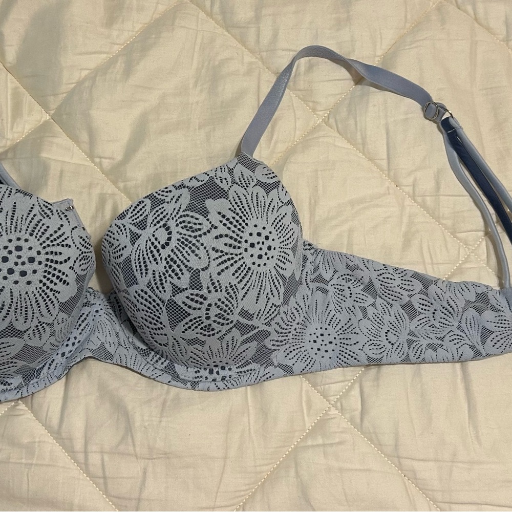 aerie Gray Lace Push-Up Bra